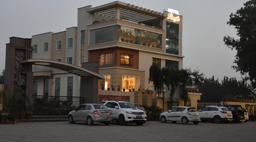 Hotel Pacific Exterior at Sunset